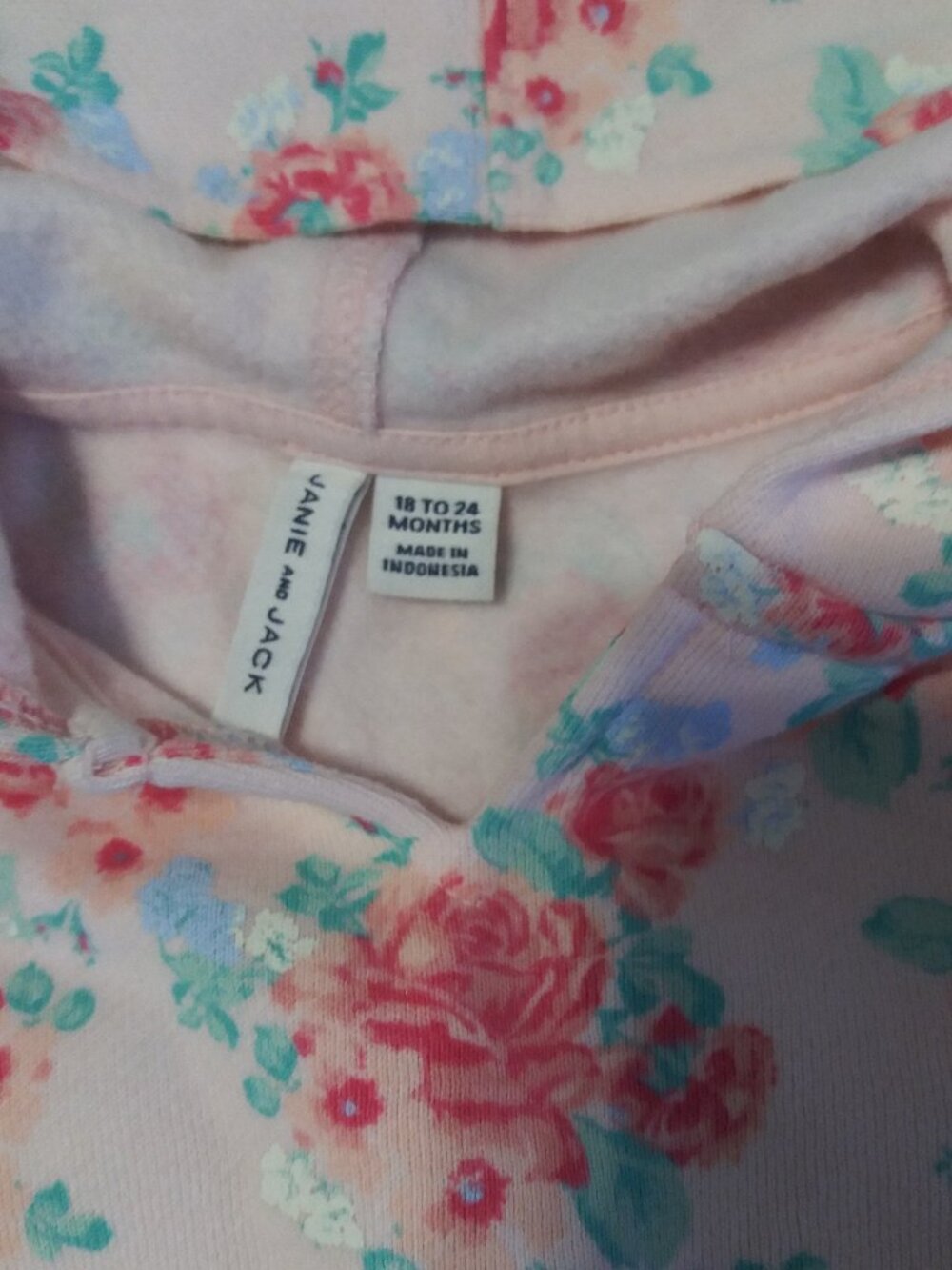 Janie and Jack Floral Print Hoodie DRESS 18-24 Months - Picture 4 of 11